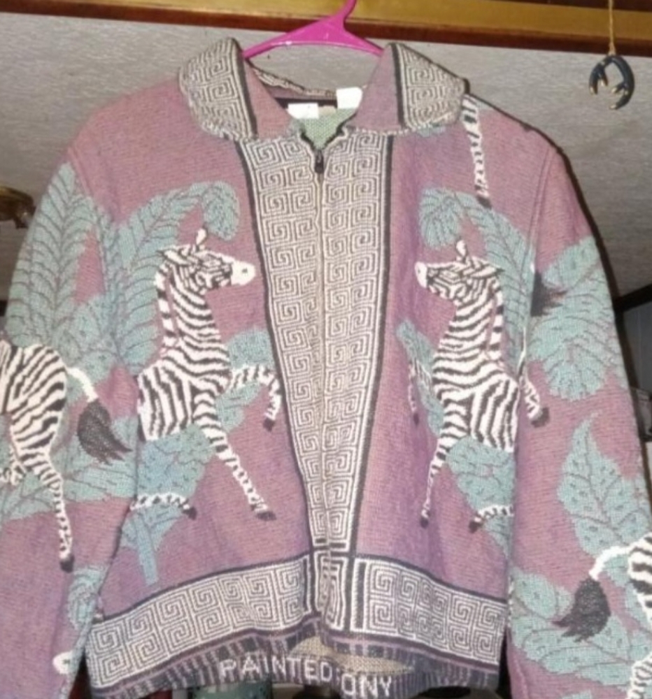 Vintage Painted Pony Animal Print Jacket Size Medium